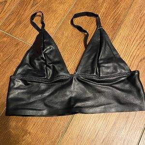 SOLD Leather Crop Top/ Bralette (Fashion Nova)